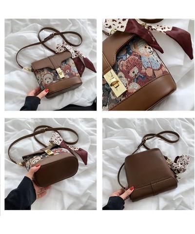 Fashion Flap Top Crossbody Bag for Women Animal Print Shoulder Bag Simple Casual Messenger Bucket Bag Purses Brown-a $16.50 S...