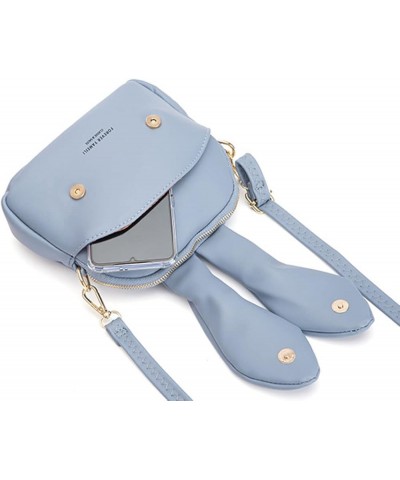 Women Cute Crossbody Bag PU Leather Casual Purse Girls Kawaii Small Shoulder Purse Cat Ear Bag Kiss Lock Wine 5 Blue $25.75 T...