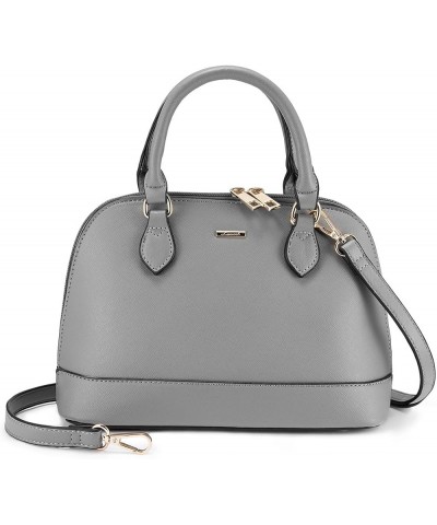 Small Crossbody Bags for Women Classic Double Zip Top Handle Dome Satchel Bag Shoulder Purse Grey $25.58 Satchels