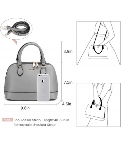 Small Crossbody Bags for Women Classic Double Zip Top Handle Dome Satchel Bag Shoulder Purse Grey $25.58 Satchels