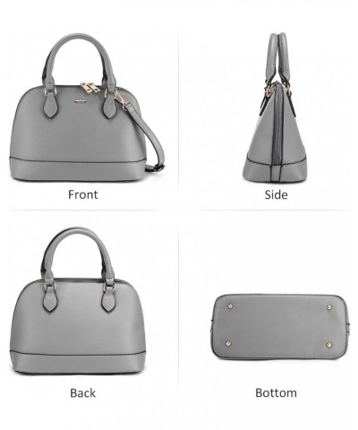 Small Crossbody Bags for Women Classic Double Zip Top Handle Dome Satchel Bag Shoulder Purse Grey $25.58 Satchels