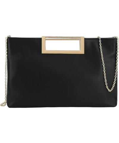 Fashion PU Leather Handbag Stylish Women Convertible Clutch Purse Black $18.72 Evening Bags