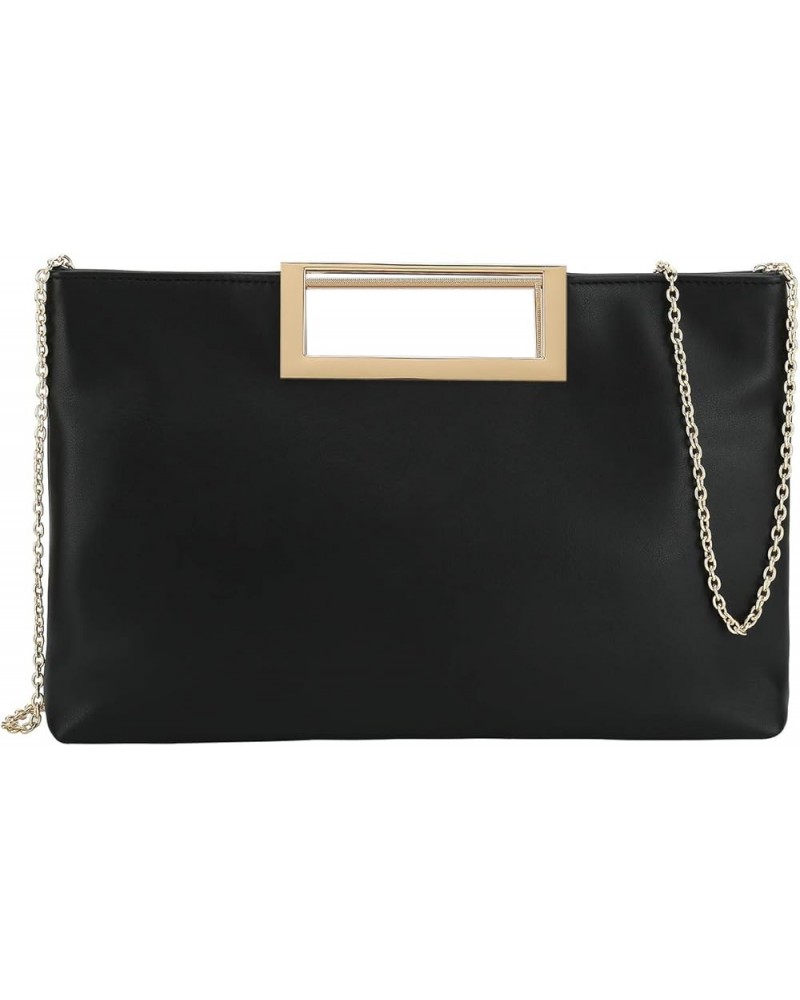 Fashion PU Leather Handbag Stylish Women Convertible Clutch Purse Black $18.72 Evening Bags