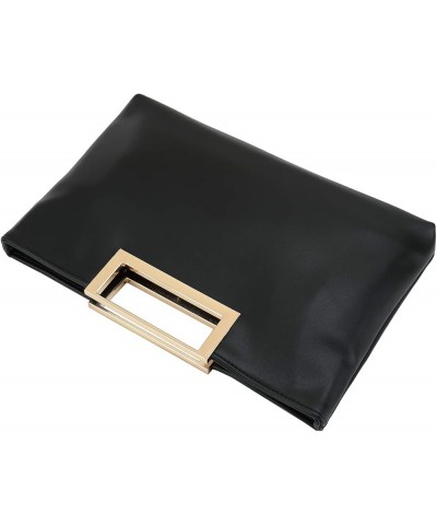 Fashion PU Leather Handbag Stylish Women Convertible Clutch Purse Black $18.72 Evening Bags