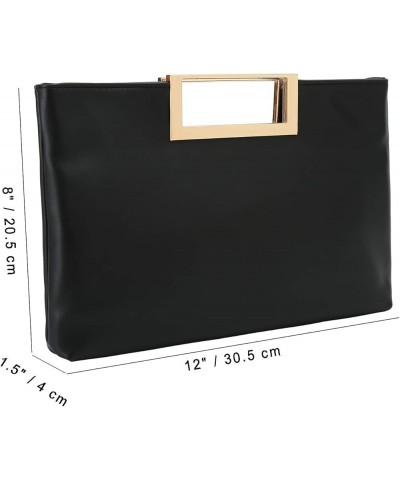 Fashion PU Leather Handbag Stylish Women Convertible Clutch Purse Black $18.72 Evening Bags