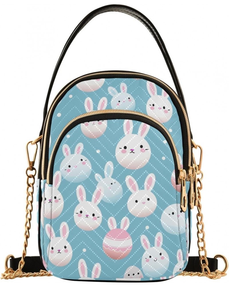 Cartoon Rabbit Eggs Women's Crossbody Handbags with Zipper, Casual Leather Cell Phone Purse Crossbody Bags for Ladies $11.18 ...