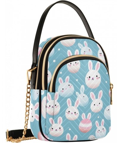 Cartoon Rabbit Eggs Women's Crossbody Handbags with Zipper, Casual Leather Cell Phone Purse Crossbody Bags for Ladies $11.18 ...