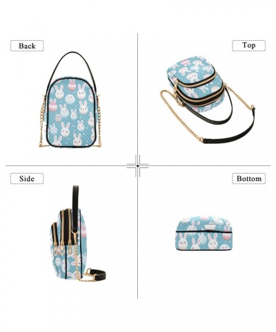 Cartoon Rabbit Eggs Women's Crossbody Handbags with Zipper, Casual Leather Cell Phone Purse Crossbody Bags for Ladies $11.18 ...