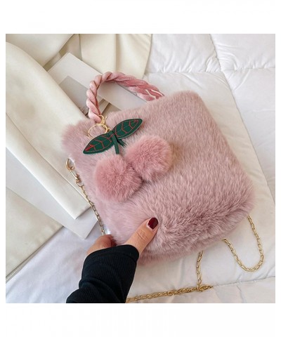 Shoulder Bags 2024 NEW Bucket Bag with Cherry Pendant Plush Fashion Chain Bag Crossbody Bag Versatile Shoulder Bag for Women ...