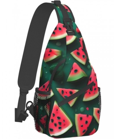 Dream Watermelon Crossbody Bag, Men'S And Women'S Chest Crossbody Bag, Zipper Closure, Strap Length Adjustable $13.18 Crossbo...