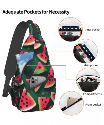 Dream Watermelon Crossbody Bag, Men'S And Women'S Chest Crossbody Bag, Zipper Closure, Strap Length Adjustable $13.18 Crossbo...