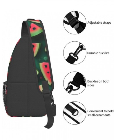 Dream Watermelon Crossbody Bag, Men'S And Women'S Chest Crossbody Bag, Zipper Closure, Strap Length Adjustable $13.18 Crossbo...