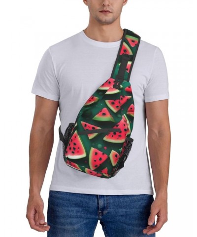 Dream Watermelon Crossbody Bag, Men'S And Women'S Chest Crossbody Bag, Zipper Closure, Strap Length Adjustable $13.18 Crossbo...