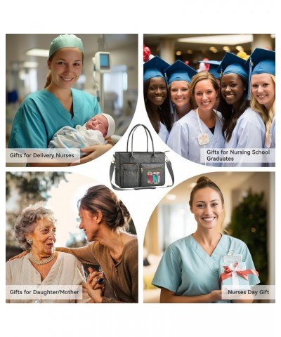 Nurse Bag for Work, 17'' Large Nursing Bags for Nurses, Nurse Tote Bag, Nursing School Essentials Embroidery-rn $18.00 Totes