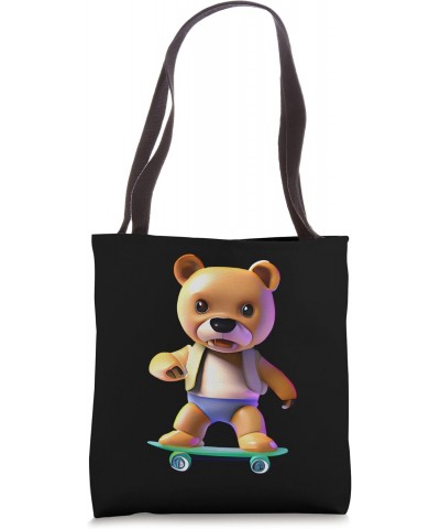 Cute Skateboarding Bear Tote Bag $13.72 Totes