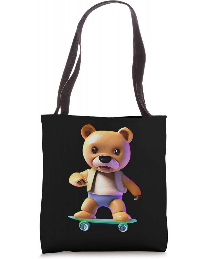 Cute Skateboarding Bear Tote Bag $13.72 Totes