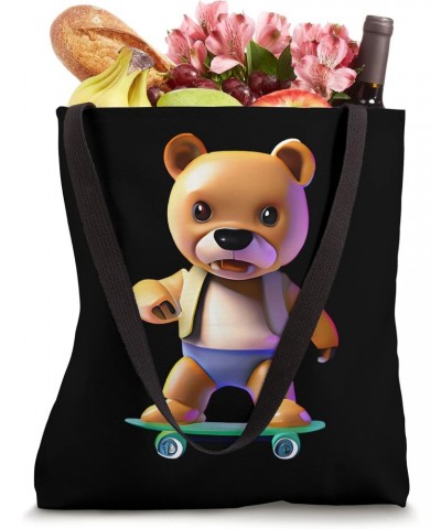 Cute Skateboarding Bear Tote Bag $13.72 Totes