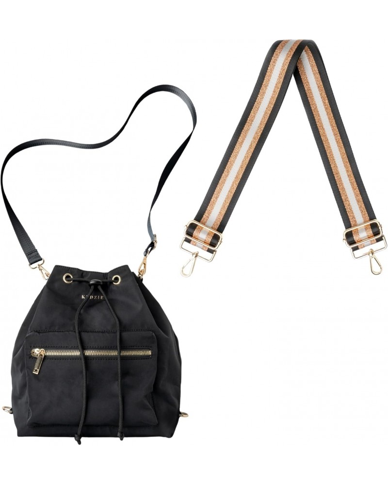 Aries Convertible Bucket Bag 3-Way Backpack (Black V2) & Interchangeable 2-Inch Bag Strap (24 Carat Black V2) $30.21 Backpacks