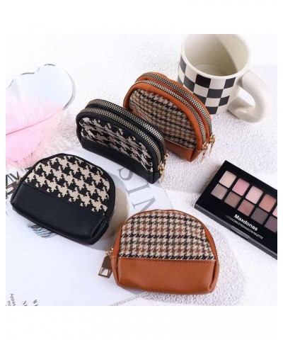 Fabric Embroidery Women Coin Purses Short Wallet, Change Purse With Zipper, PU leather Key Card Bag Credit Card Holder(black,...