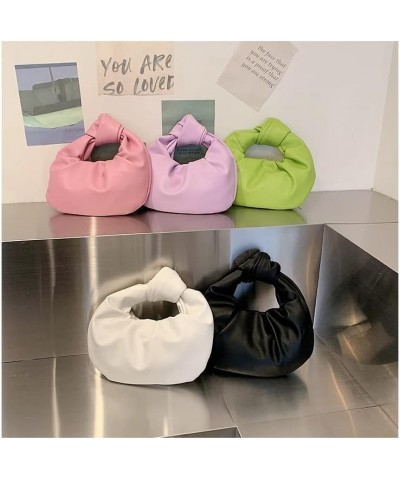 Women's Dumpling Bun Fold Knot Design Cloud Bag Handbag Black $15.20 Shoulder Bags