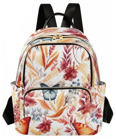 Fashion Backpack Mini Backpack Purse Casual Daily Backpack Red Leaves Butterfly for Travel for College Work Medium $15.30 Bac...