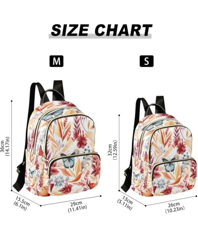 Fashion Backpack Mini Backpack Purse Casual Daily Backpack Red Leaves Butterfly for Travel for College Work Medium $15.30 Bac...