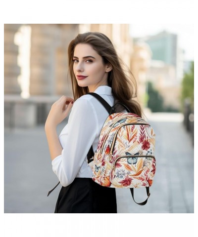 Fashion Backpack Mini Backpack Purse Casual Daily Backpack Red Leaves Butterfly for Travel for College Work Medium $15.30 Bac...