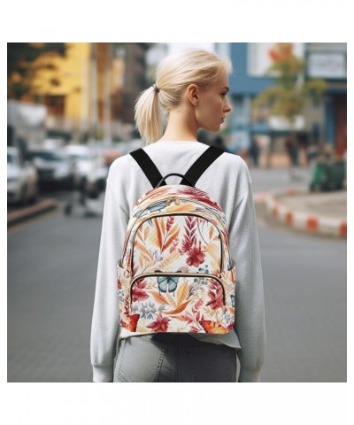 Fashion Backpack Mini Backpack Purse Casual Daily Backpack Red Leaves Butterfly for Travel for College Work Medium $15.30 Bac...