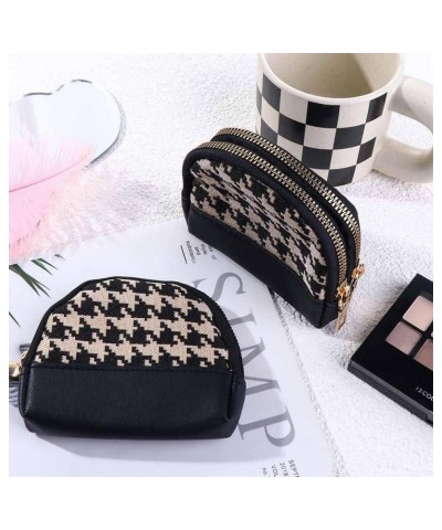 Fabric Embroidery Women Coin Purses Short Wallet, Change Purse With Zipper, PU leather Key Card Bag Credit Card Holder(black,...