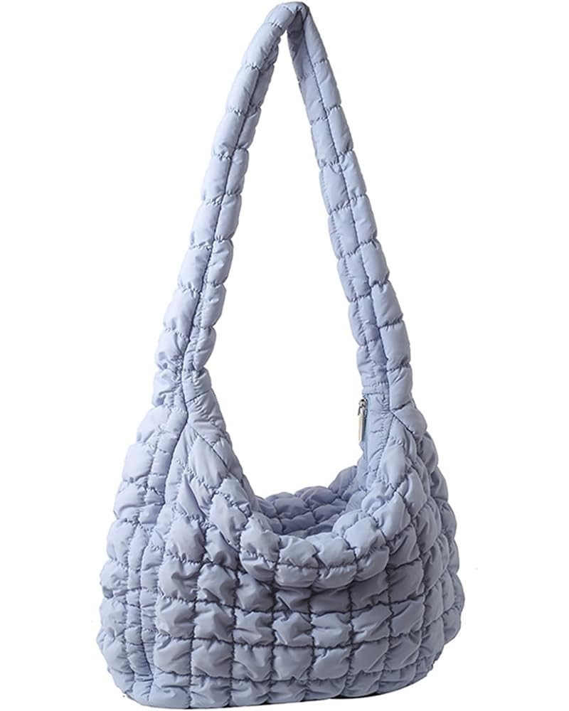 Quilted Crossbody Bags for Women Bag Puffer Bags Large Padding Shoulder Bag Puffer Tote Bag Hobo Bag Cloud Handbags Blue $13....