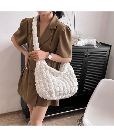 Quilted Crossbody Bags for Women Bag Puffer Bags Large Padding Shoulder Bag Puffer Tote Bag Hobo Bag Cloud Handbags Blue $13....