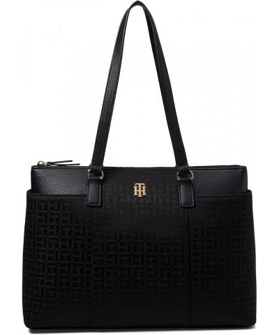 Evelyn II Tote-Square Monogram Jacquard Black Tonal $74.13 Totes