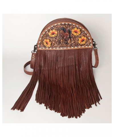 ADBG846 Canteen Hand Tooled Genuine Leather Women Bag Western Handbag Purse $91.65 Handbags