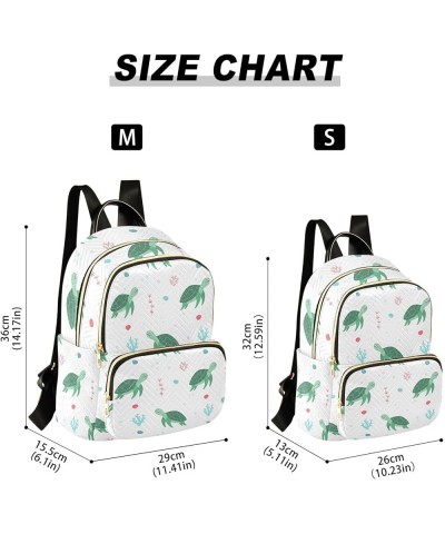 Backpack Purse for Women Cartoon Sea Turtle, Mini Fashion Backpack Lightweight Casual Daypack Shoulder Bag Travel Backpack, S...