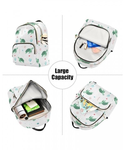 Backpack Purse for Women Cartoon Sea Turtle, Mini Fashion Backpack Lightweight Casual Daypack Shoulder Bag Travel Backpack, S...