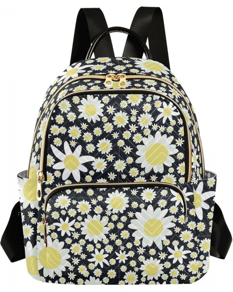 Retro Colors on A Floral Women Backpack Purse Shoulder Bag Color Small $13.86 Backpacks