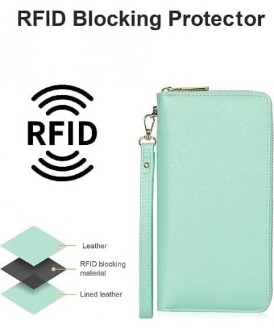 Womens Wallet Leather RFID Blocking Purse Credit Card Clutch CH Greenery Gold $10.56 Wallets