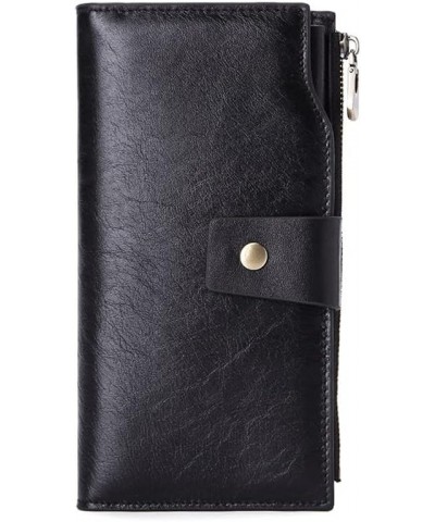 Men's Wallets Business Men Wallet Long Genuine Leather Clutch Wallet Male Quality Soft Cowhide Handmade Coin Pouch (Color : B...