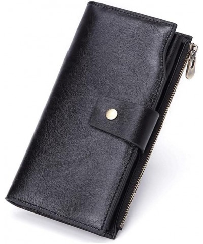 Men's Wallets Business Men Wallet Long Genuine Leather Clutch Wallet Male Quality Soft Cowhide Handmade Coin Pouch (Color : B...