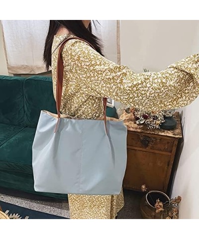 Retro Simple Solid Color Women's Shoulder Bag Large Capacity Compartment Bag (Black) Blue $17.76 Shoulder Bags