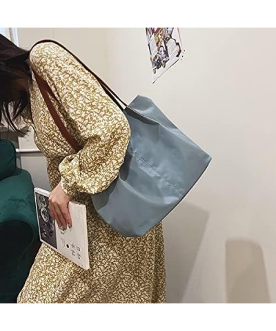 Retro Simple Solid Color Women's Shoulder Bag Large Capacity Compartment Bag (Black) Blue $17.76 Shoulder Bags