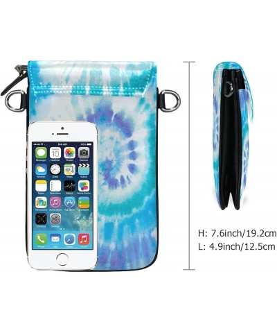 Small Women Crossbody Bag Tie Dye Phone Pouch Wallet with Credit Card Slots Tie Dye 04 $12.30 Crossbody Bags