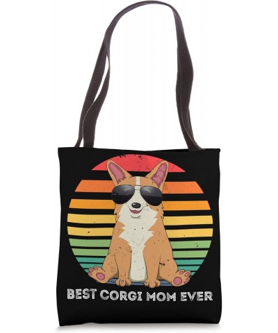 Best Corgi Mom Ever Rainbow Retro Cute Dog Lover Mothers Day Tote Bag $11.15 Totes