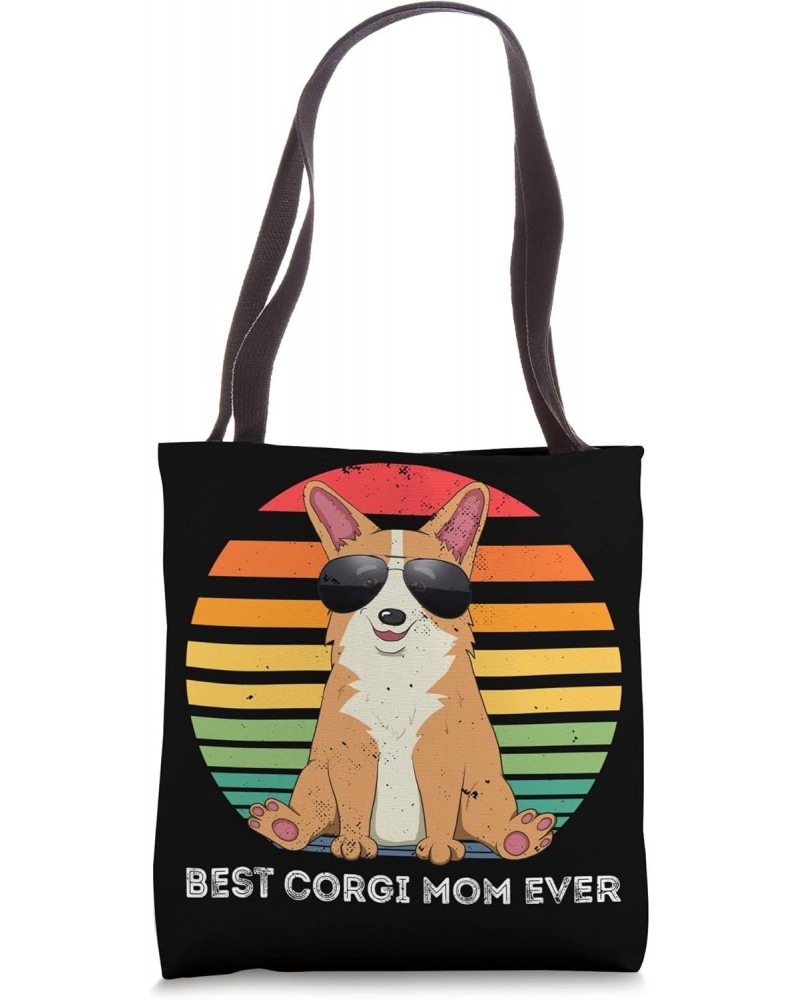 Best Corgi Mom Ever Rainbow Retro Cute Dog Lover Mothers Day Tote Bag $11.15 Totes