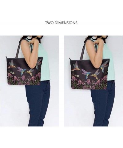 Tote Bag for Women Large Utility Shoulder Handbag Top Handle Hummingbird Flower $11.96 Totes