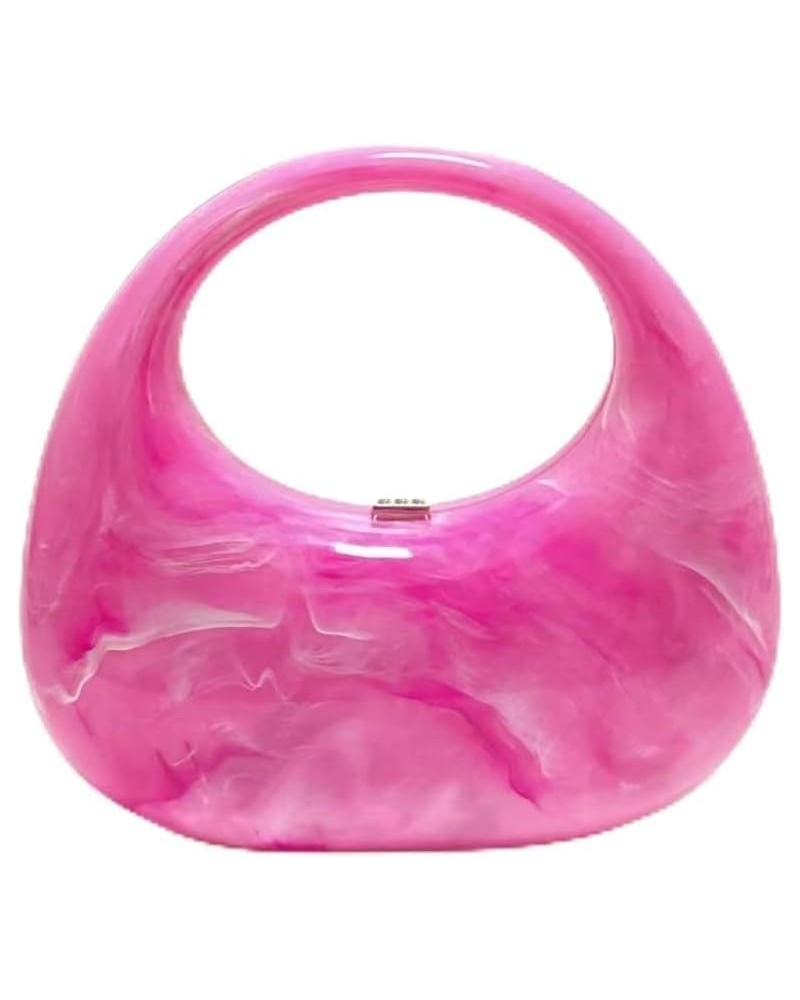 Women Acrylic Evening Clutch Elegant Marble Handbag Top-handle Hobo Bag Cocktail Banquet Prom Party Purse A-rose Red $19.37 E...