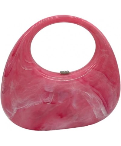 Women Acrylic Evening Clutch Elegant Marble Handbag Top-handle Hobo Bag Cocktail Banquet Prom Party Purse A-rose Red $19.37 E...