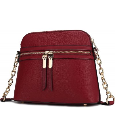 MKF Crossbody Bag for Women – PU Leather Pocketbook Handbag – Multi Pocket Messenger Purse, Shoulder Crossover Kelis Red $17....