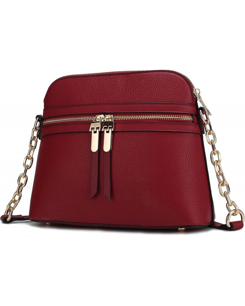 MKF Crossbody Bag for Women – PU Leather Pocketbook Handbag – Multi Pocket Messenger Purse, Shoulder Crossover Kelis Red $17....