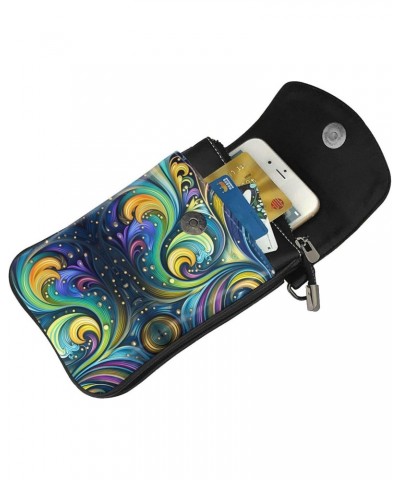 Women Leather Cell Phone Purse Magical Pattern Picture Multifunction,Soft, Durable,Convenient for Daily use and Travel, Black...